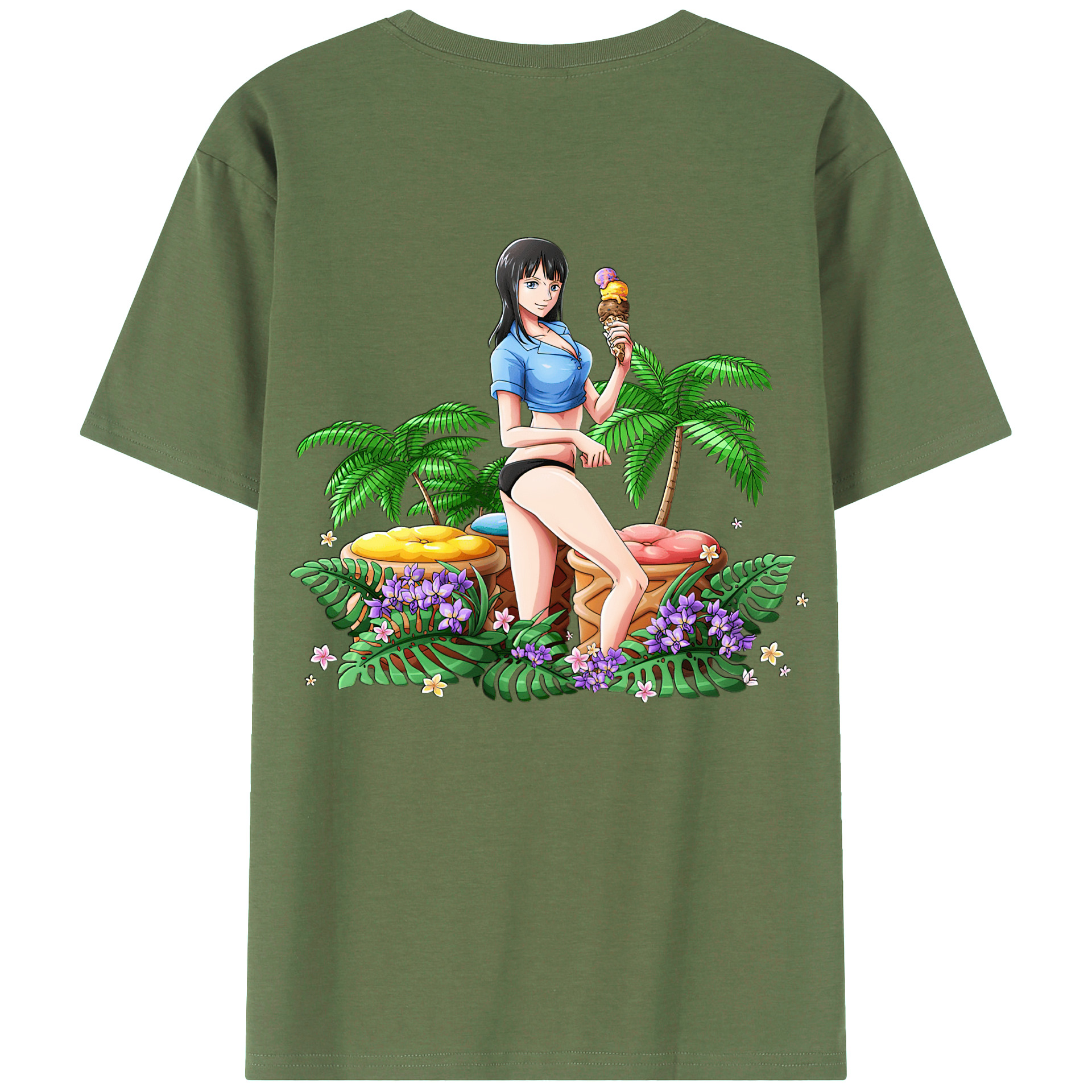 （画像用） Hello Kitty ハローキティ 綿100％ メンズ半袖Tシャツ（バックプリント） 通気性